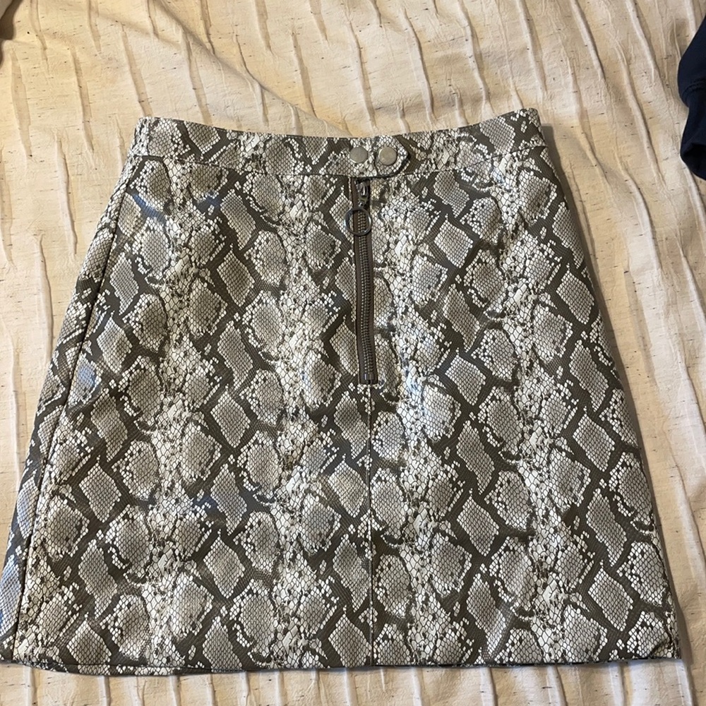 Snake skin mini skirt